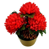 DOMMIO Dušičková miska s červenými chryzantémami 23 × 22 cm