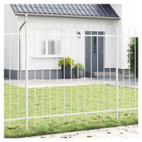 vidaXL Zahradní plot 3 pcs Bílá 5,1 x 1,5 m Práškově lakovaná ocel
