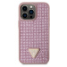 Zadní kryt Guess Rhinestones Triangle Metal Logo pro Apple iPhone 15 Pro Max, pink