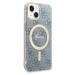 Guess 4G MagSafe kryt + Bezdrátová nabíječka pro iPhone 14 modrá