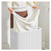 Bílý dvoukomorový bambusový koš na prádlo LECEBY