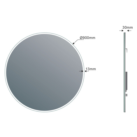 SAPHO VISO kulaté zrcadlo s LED osvětlením ø 90cm VS090