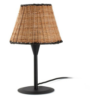 FARO SUMBA černá/ratan mini stolní lampa