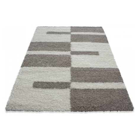 Kusový koberec Gala shaggy 2505 beige 160x230 cm Vopi