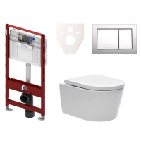 Cenově zvýhodněný závěsný WC set TECE do lehkých stěn / předstěnová montáž+ WC SAT Brevis SIKOTS