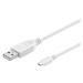 PremiumCord USB 2.0 A-Micro B kabel, M/M, 3 m, bílý
