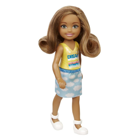 Barbie chelsea panenka ve žlutém tričku, mattel gxt36