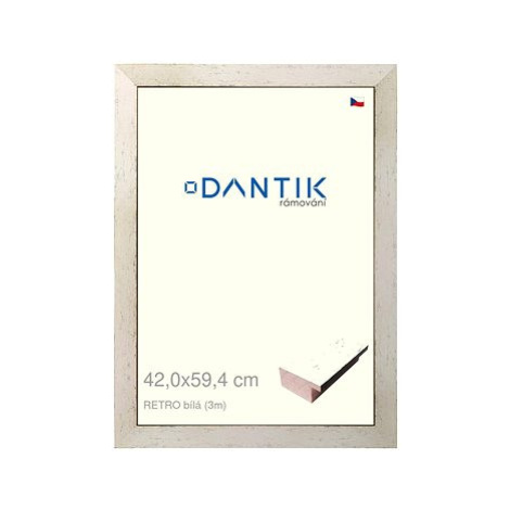 DANTIK rámeček 42 × 59,4, RETRO bílý plexi čiré