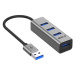 AlzaPower Metal USB hub USB-A (M) na 4× USB-A 3.0 (F) vesmírně šedý