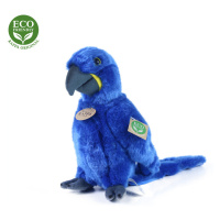 Plyšový papoušek modrý Ara Hyacintový stojící, 23 cm, ECO-FRIENDLY