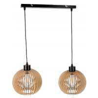 Stropní LED svítidlo LOFT 2xE27 - WOOD - černé