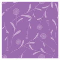 Ilustrace Pom Pom Silhouette Purple, Yvonne Gustafsson, (40 x 40 cm)
