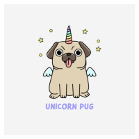 Ilustrace Funny unicorn pug, Panuwach, 40 × 40 cm