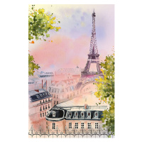 Ilustrace city of Paris, likovaka, (26.7 x 40 cm)