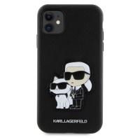 Zadní kryt Karl Lagerfeld PU Saffiano Karl and Choupette NFT pro Apple iPhone 11, černá