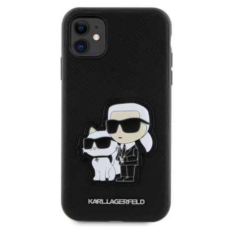 Zadní kryt Karl Lagerfeld PU Saffiano Karl and Choupette NFT pro Apple iPhone 11, černá