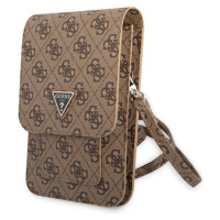 Guess PU 4G Triangle Logo Phone Bag hnědé