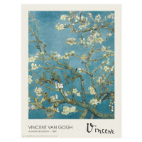 Plakát, Obraz - Almond Blossoms, Vincent van Gogh, 45 × 60 cm