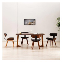 Jídelní židle 4 ks šedé ohýbané dřevo a textil