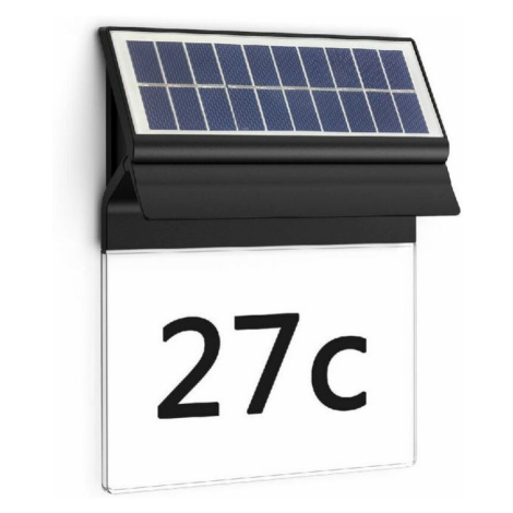 Philips Enkara solární venkovní LED osvětlení domovního čísla 0,2W 2700K, černá