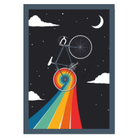 Ilustrace cycling to the moon, martinwimmer, 30 × 40 cm