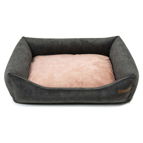 Růžovo-tmavě šedý pelíšek pro psa 85x105 cm SoftBED Eco XL – Rexproduct