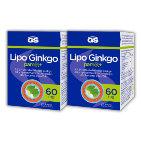 GS Lipo Ginkgo paměť+ 60mg cps.90 - balení 2 ks Green Swan