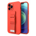 Silikonové pouzdro Sporty s popruhem na iPhone 13 Pro MAX 6.7" red