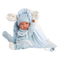 Llorens 73859 NEW BORN CHLAPEČEK - realistická panenka miminko s celovinylovým tělem - 40 cm
