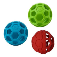 JW Hol-EE Treat-n-Squeak pískací děrovaný míč mix barev