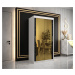 Šatní skříň Abi Golden T3 Barva korpusu: Černá, Rozměry: 100 cm, Dveře: Černý Marmur + zlaté zrc