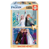 Dřevěné puzzle Frozen Educa 2 x 25 dílků