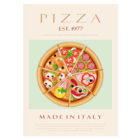 Ilustrace Pizza est. 1977, Rikke Londager Boisen, (30 x 40 cm)