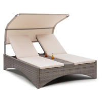 Blumfeldt Eremitage Double Lounger, lehátko, hliník / ratan, tmavošedé