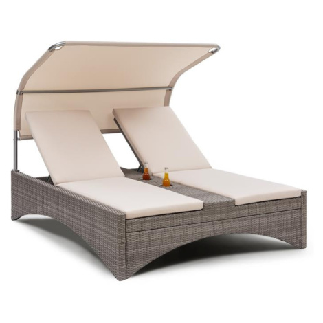 Blumfeldt Eremitage Double Lounger, lehátko, hliník / ratan, tmavošedé