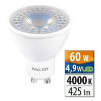 LED žárovka GU10 McLED 4,9W (60W) neutrální bílá (4000K), reflektor 38° ML-312.168.87.0