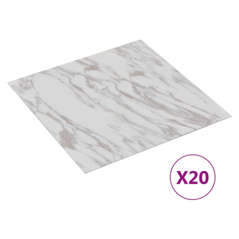 vidaXL Samolepicí podlahové desky 20 ks PVC 1,86 m² bílý mramor