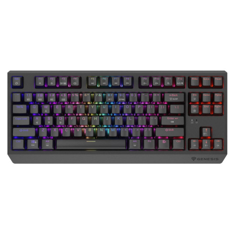 GENESIS herní klávesnice THOR 230/TKL/RGB/Outemu Red/Bezdrátová USB + Bluetooth/US layout/Černá