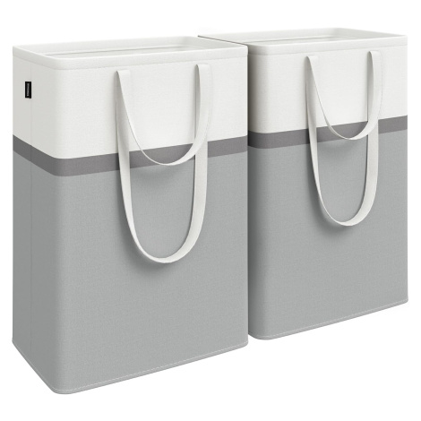 SONGMICS Sada 2 ks košů na prádlo Hanah 75 L šedá/bílá