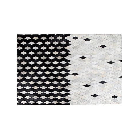 Šedočerný kožený koberec MALDAN 140 x 200 cm, 160587 BELIANI