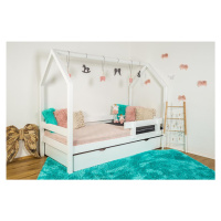 Vyspimese.CZ Dětská postel Ariel se zábranou-jeden šuplík Rozměr: 80x160 cm, Barva: bílá