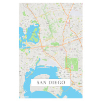 Mapa San Diego color, (26.7 x 40 cm)