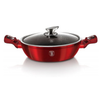 BERLINGERHAUS Pekáč kulatý s mramorovým povrchem a poklicí 32 cm Burgundy Metallic Line BH-1264