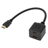 Zástrčka HDMI-2 x adaptér do zásuvky na 30cm kabelu