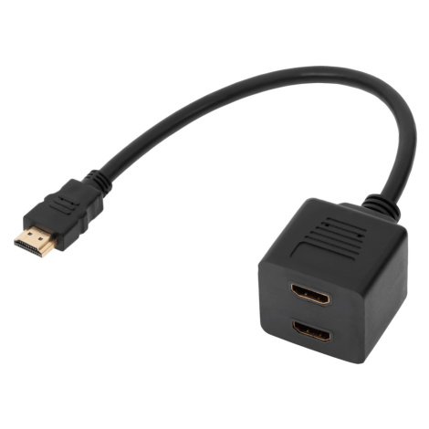 Zástrčka HDMI-2 x adaptér do zásuvky na 30cm kabelu CABLETECH