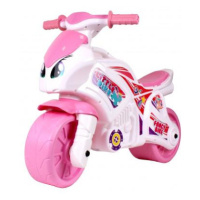 Růžovobílé odrážedlo - motocykl