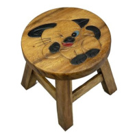 Dřevěná dětská stolička - KOČIČKA MRKACÍ