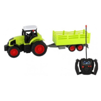 Traktor RC s vlečkou plast 38cm 27MHz + dobíjecí pack na baterie