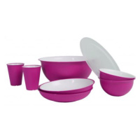 Set plastového nádobí Omada Sanaliving růžový typ nádobí 8 dílná sada