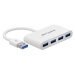 AlzaPower USB hub USB-A (M) na 4× USB-A 3.0 (F) bílý